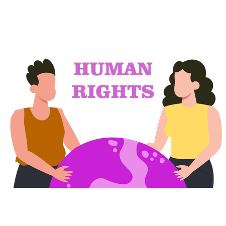 Business partners are celebrating international human rights  일러스트레이션