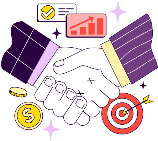Business partners are dealing finance contract  Illustration