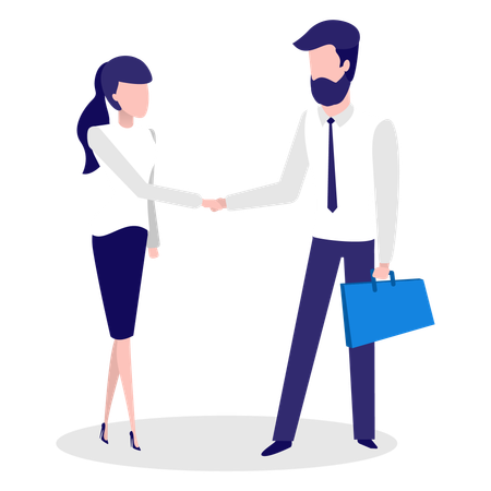 Business partners are doing handshake  Illustration