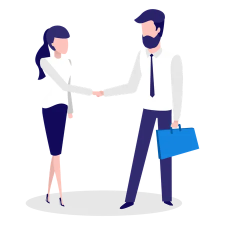 Business partners are doing handshake  Illustration