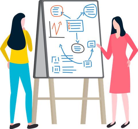 Business Partners are doing market analysis  Illustration