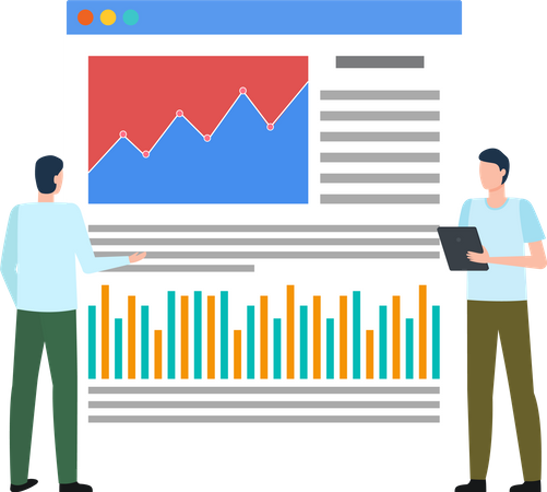 Business Partners are doing market analysis  Illustration