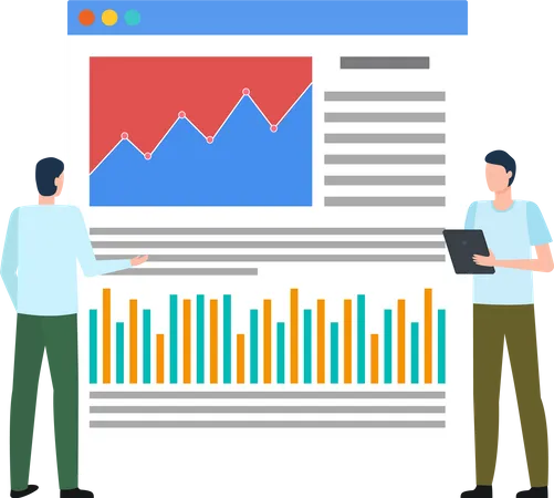 Business Partners are doing market analysis  Illustration