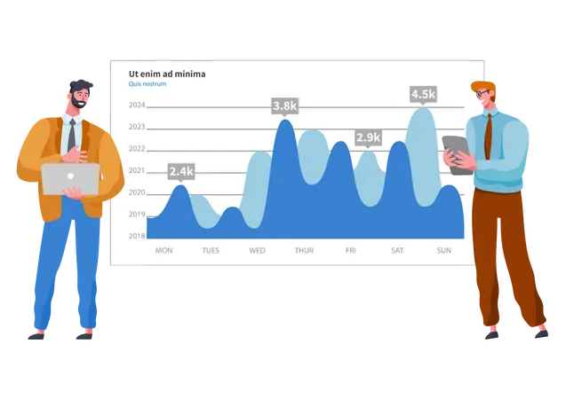 Business Partners are doing market analysis  Illustration