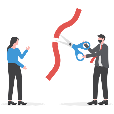 Business partners are ending their partnership  Illustration