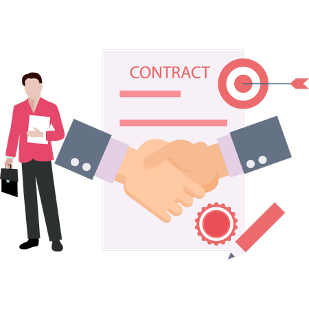 Business partners are finalizing agreement deal  Illustration