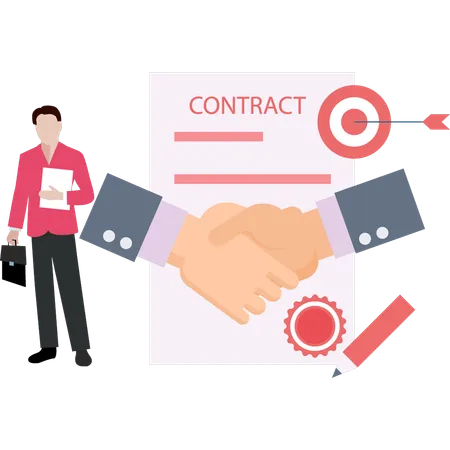 Business partners are finalizing agreement deal  Illustration