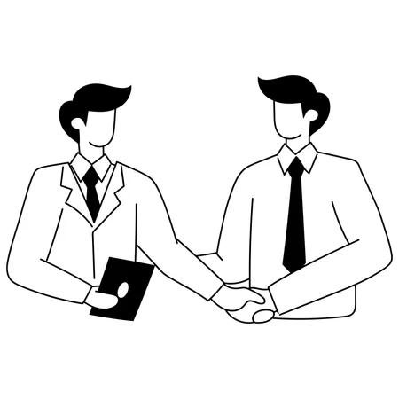 Business partners are finalizing deal  Illustration