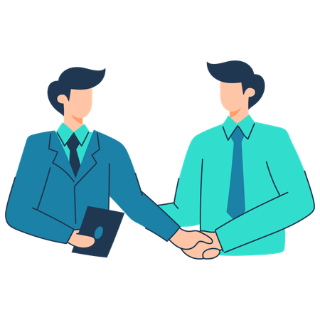 Business partners are finalizing deal  Illustration