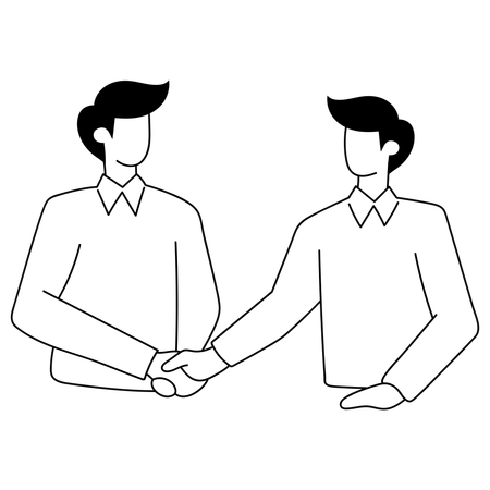 Business partners are finalizing deal  Illustration