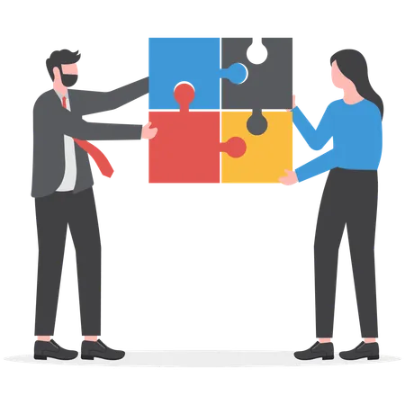 Business partners are finding business solution  Illustration