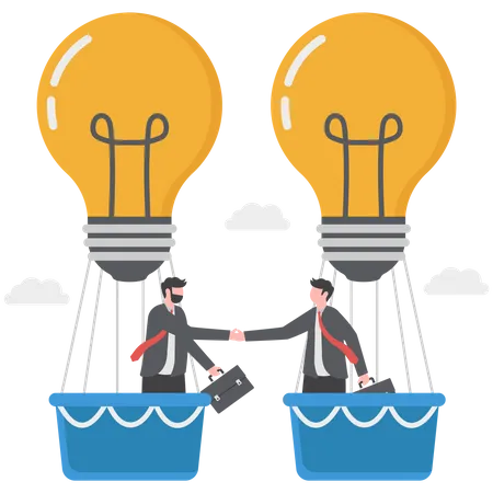 Business Partners Are Finding Creative Ideas Illustration