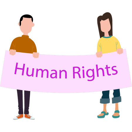 Business partners are holding international human rights  Illustration