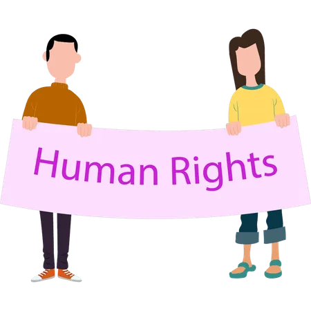 Business partners are holding international human rights  Illustration