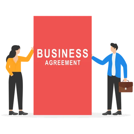 Business partners are signing contract  Illustration