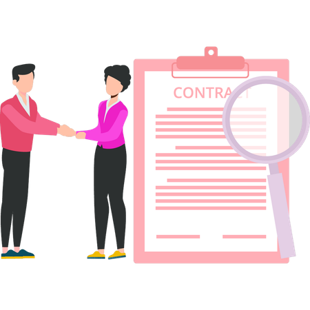 Business partners are signing contract  Illustration