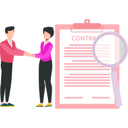 Business partners are signing contract  Illustration