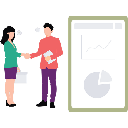 Business partners are signing contract  Illustration