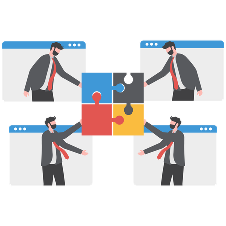 Business partners are solving business problems  Illustration