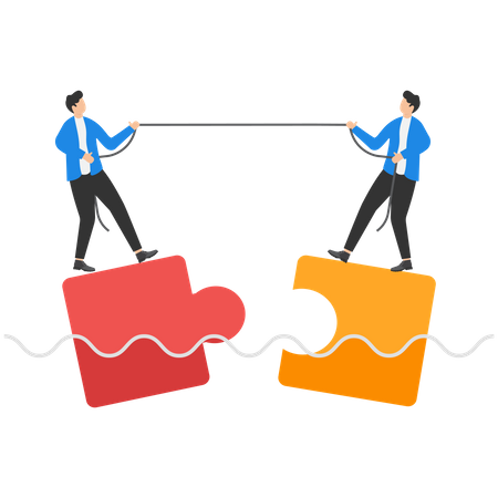 Business partners are solving business problems together  Illustration