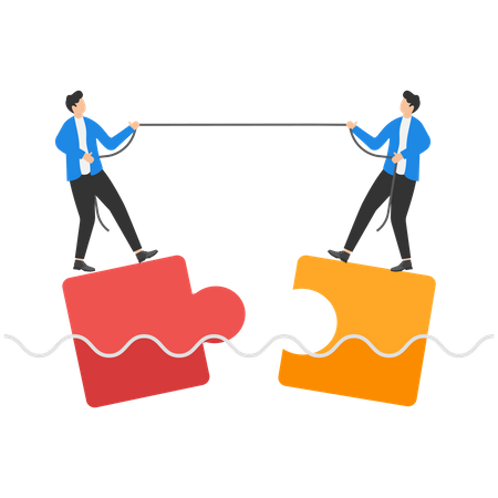 Business partners are solving business problems together  Illustration