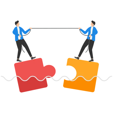 Business partners are solving business problems together  Illustration