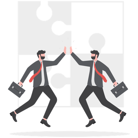 Business partners are working together  Illustration