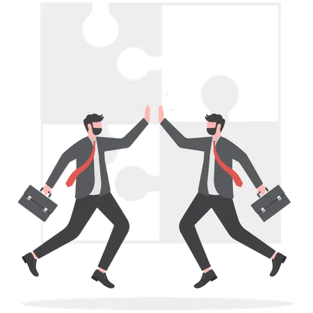 Business partners are working together  Illustration