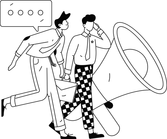 Business partners communicating regarding collaboration  Illustration