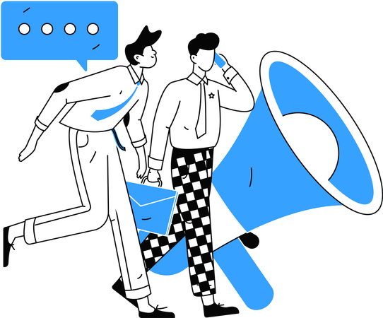 Business partners communicating regarding collaboration  Illustration