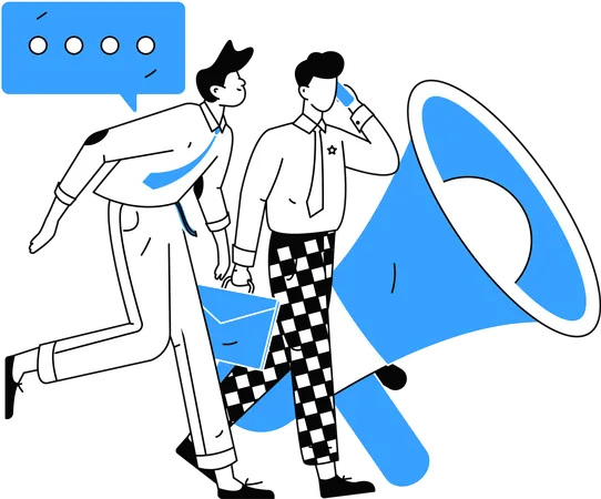 Business partners communicating regarding collaboration  Illustration