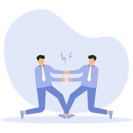 Business partners dissolving their partnership  Illustration