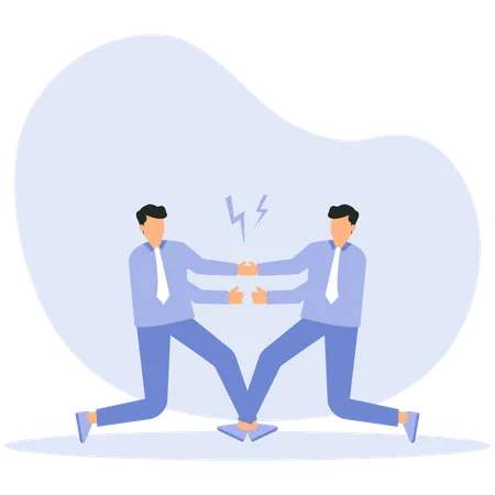 Business partners dissolving their partnership  Illustration