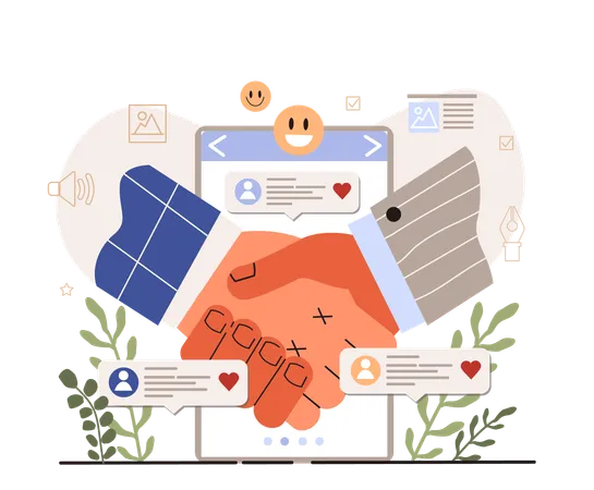 Emotive Content Creation Agreement As A Publication Response Blog Promotion Guidance How To Attract The Audience To Your Blog Visual Content Tips Digital Advertising Flat Vector Illustration イラスト