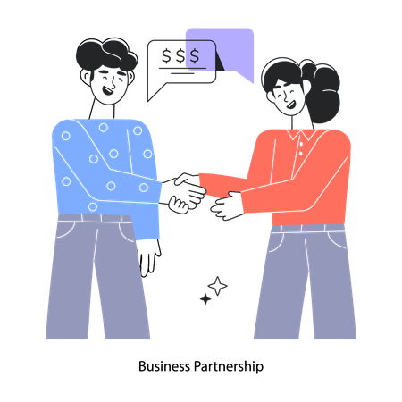 Business Partners Doing Financial Partnership  Illustration