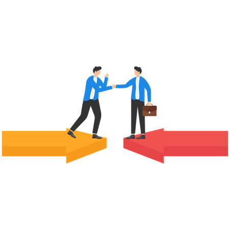 Business partners doing handshake with eachother  Illustration