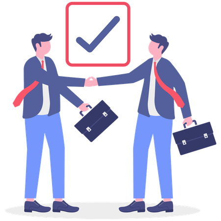 Business partners finalizing deal  Illustration
