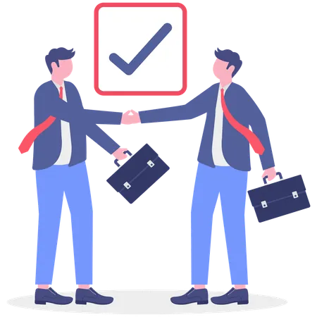 Business partners finalizing deal  Illustration