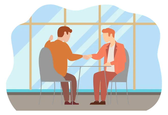 Business partners handshaking Illustration