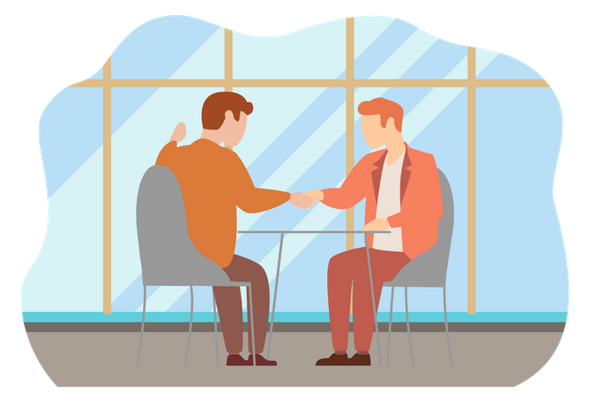 Business partners handshaking  Illustration