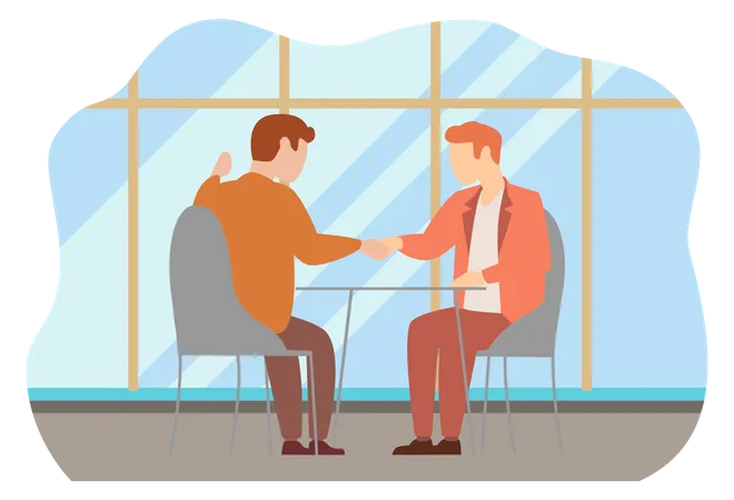 Business partners handshaking  Illustration