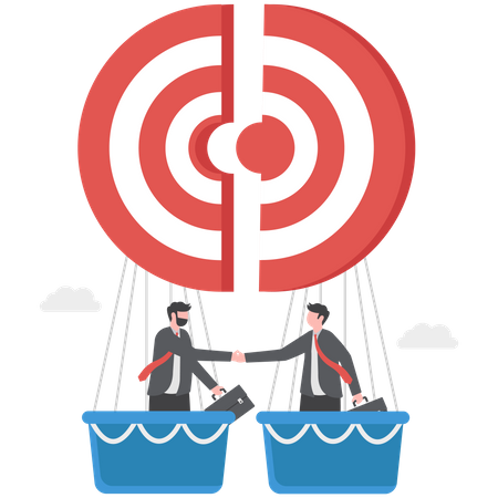 Business partners have achieved target  Illustration