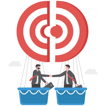 Business Partners Have Achieved Target イラスト