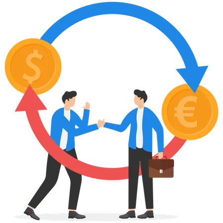 Business Partners Have Achieved Target Illustration
