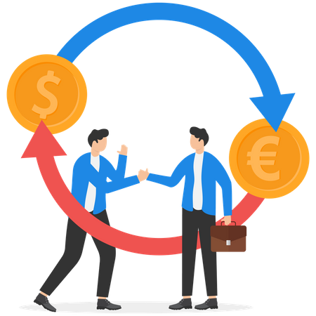 Business partners have achieved target  Illustration