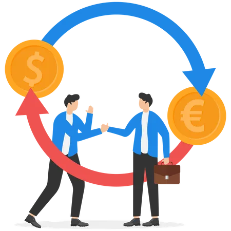 Business partners have achieved target  Illustration