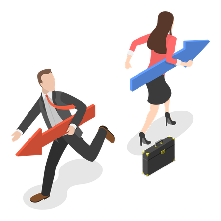 Business partners having business conflict  Illustration