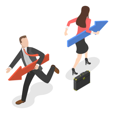 Business partners having business conflict  Illustration