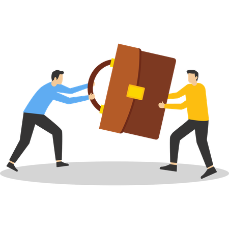 Business partners having conflict in partnership  Illustration