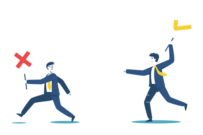 Business partners looking for better decision Illustration